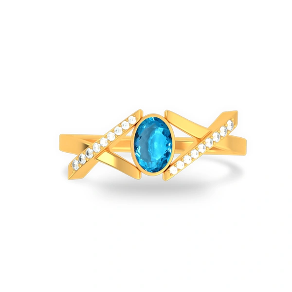Blue Topaz Panchdhatu Ring