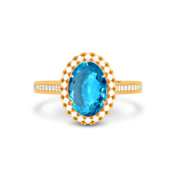 Blue Topaz Panchdhatu Ring