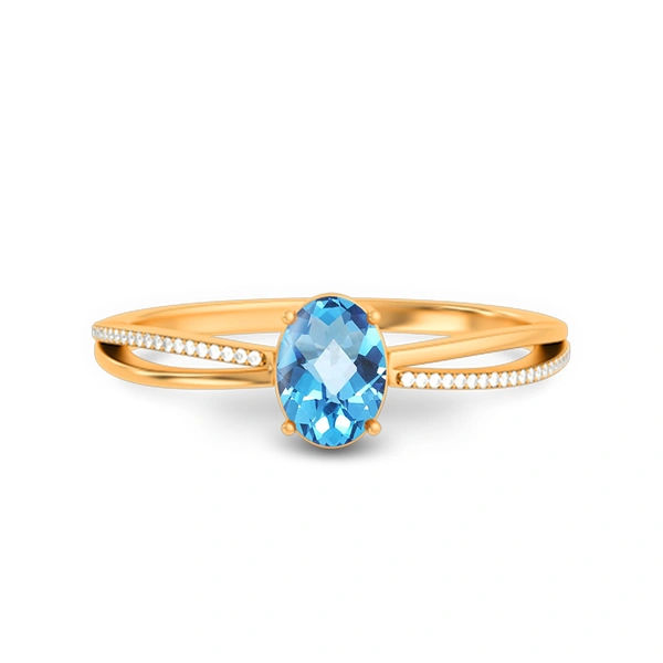 Blue Topaz Panchdhatu Ring