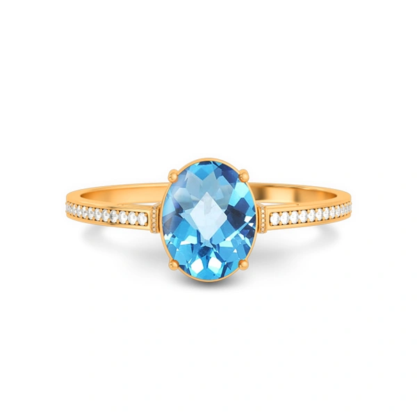 Blue Topaz Panchdhatu Ring