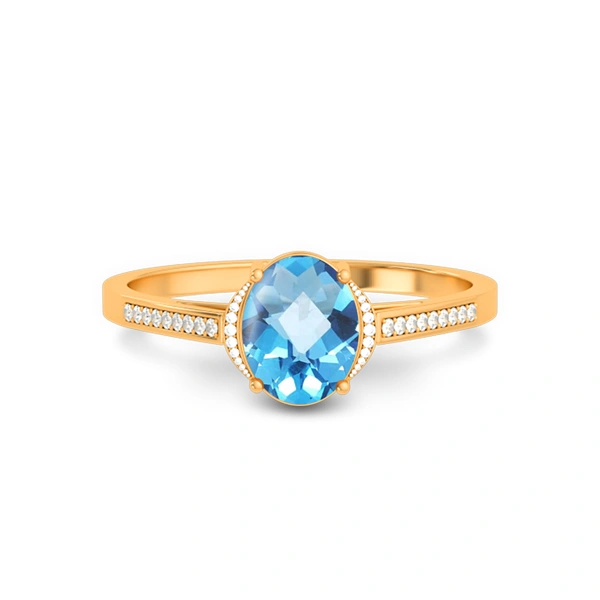 Blue Topaz Panchdhatu Ring