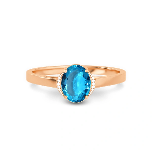 Blue Topaz Panchdhatu Ring