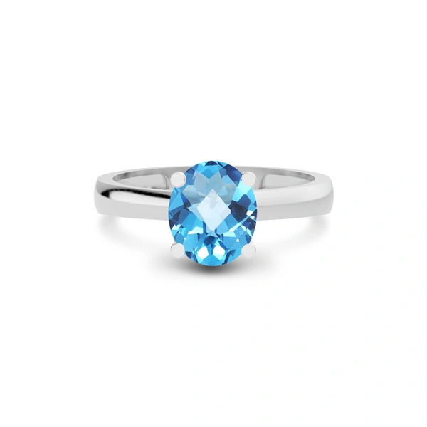 Blue Topaz Platinum Ring