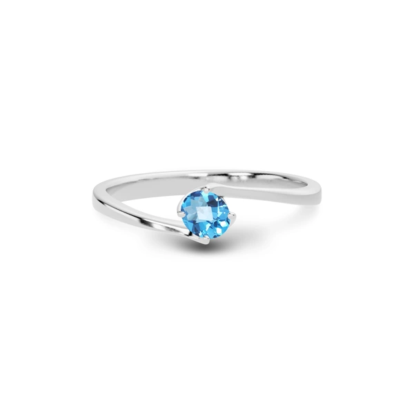 Blue Topaz Platinum Ring