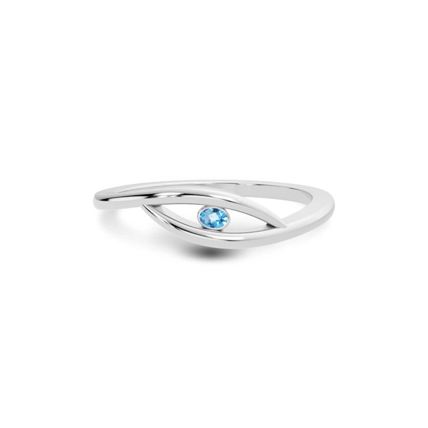 Blue Topaz Platinum Ring