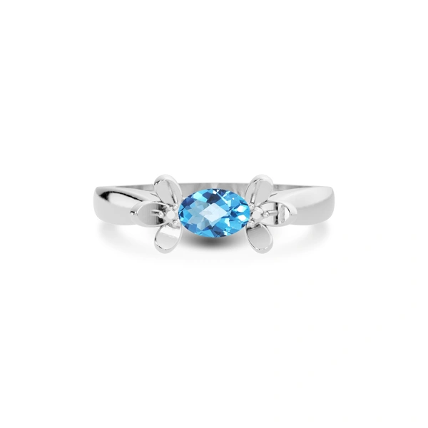 Blue Topaz Platinum Ring