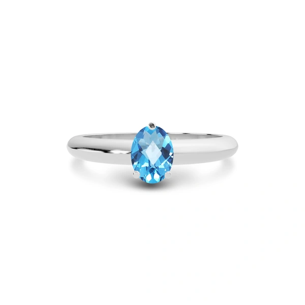Blue Topaz Platinum Ring