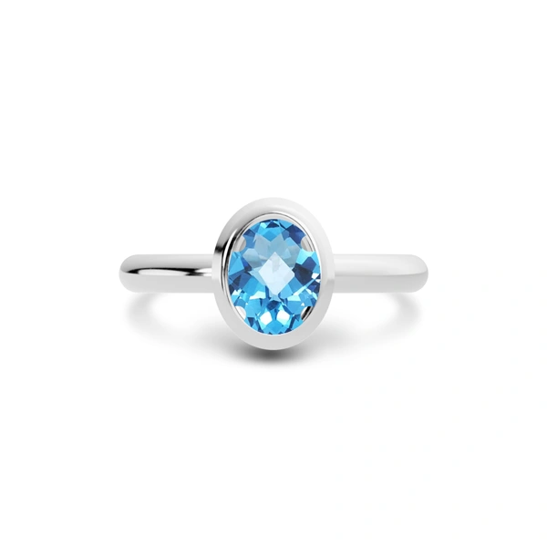 Blue Topaz Platinum Ring