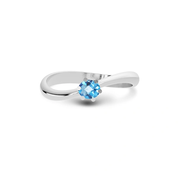 Blue Topaz Platinum Ring