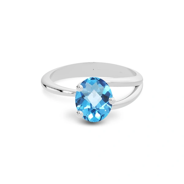 Blue Topaz Platinum Ring