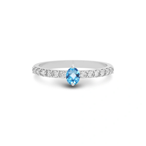 Blue Topaz Platinum Ring