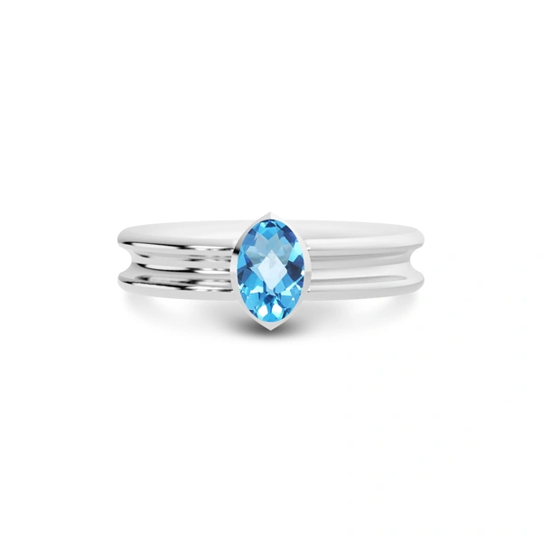 Blue Topaz Platinum Ring