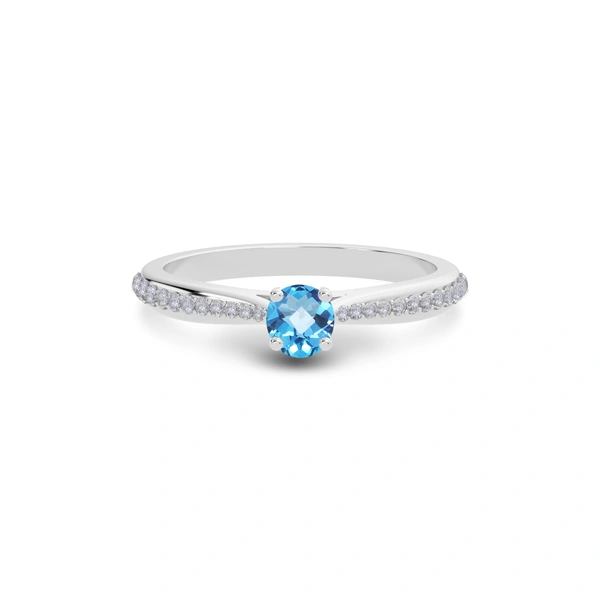 Blue Topaz Platinum Ring