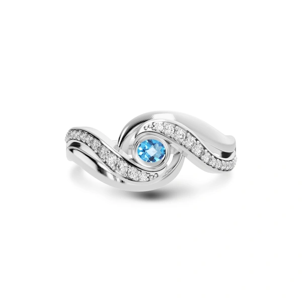 Blue Topaz Platinum Ring