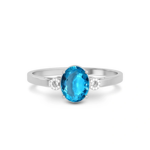 Blue Topaz Platinum Ring