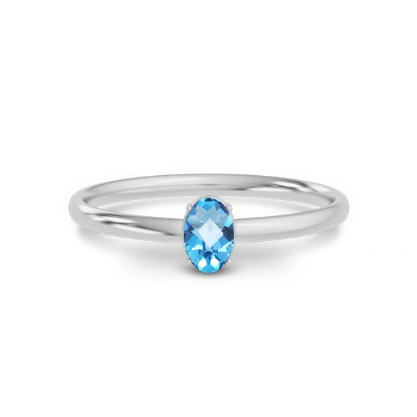 Blue Topaz Platinum Ring
