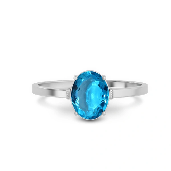 Blue Topaz Platinum Ring