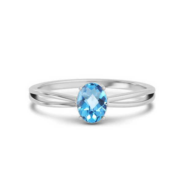 Blue Topaz Platinum Ring
