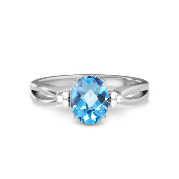 Blue Topaz Platinum Ring