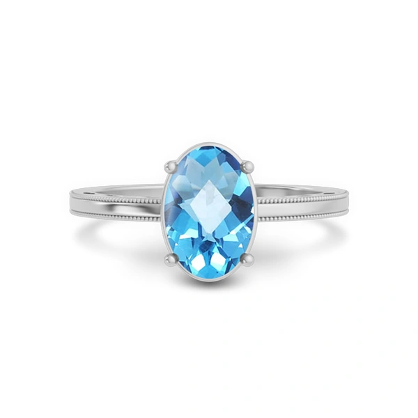 Blue Topaz Platinum Ring