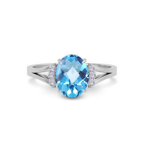 Blue Topaz Platinum Ring