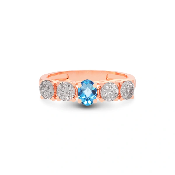 Blue Topaz Rose Gold Ring