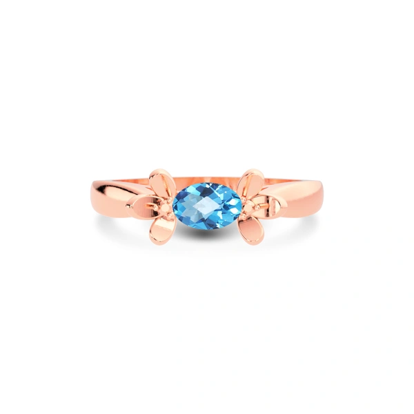 Blue Topaz Rose Gold Ring