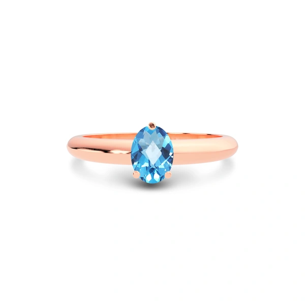 Blue Topaz Rose Gold Ring