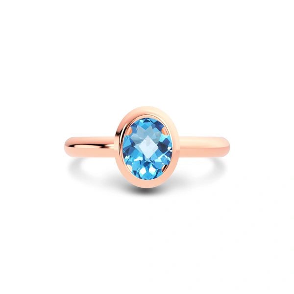 Blue Topaz Rose Gold Ring