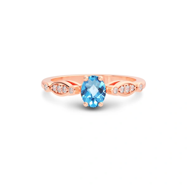Blue Topaz Rose Gold Ring