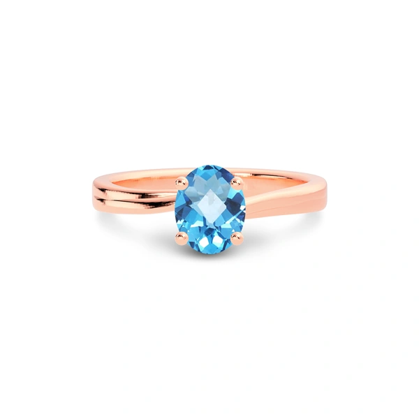 Blue Topaz Rose Gold Ring