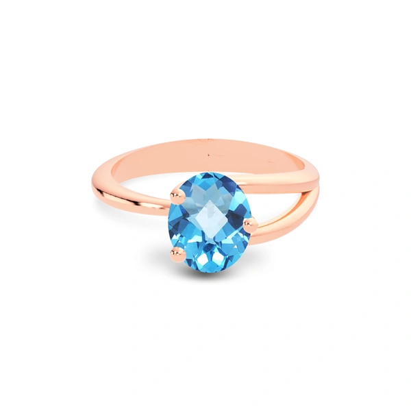 Blue Topaz Rose Gold Ring