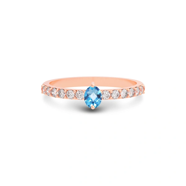 Blue Topaz Rose Gold Ring