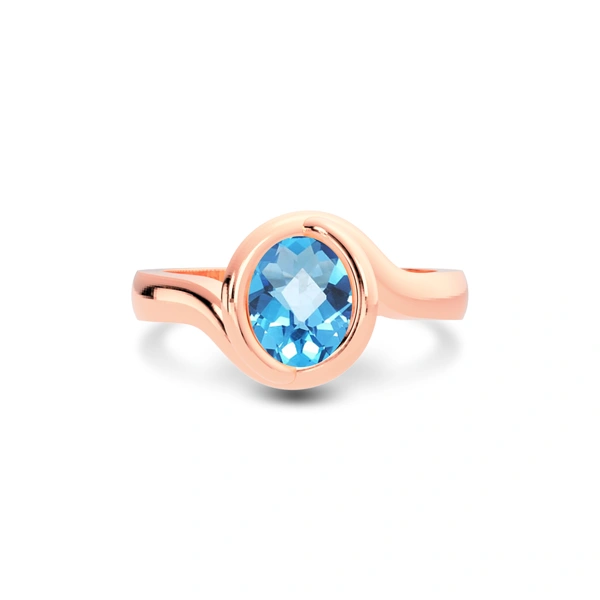 Blue Topaz Rose Gold Ring