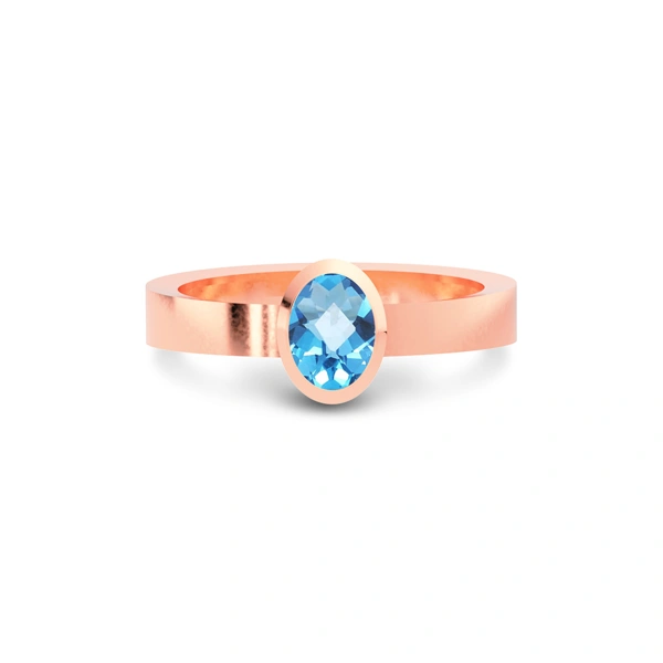 Blue Topaz Rose Gold Ring