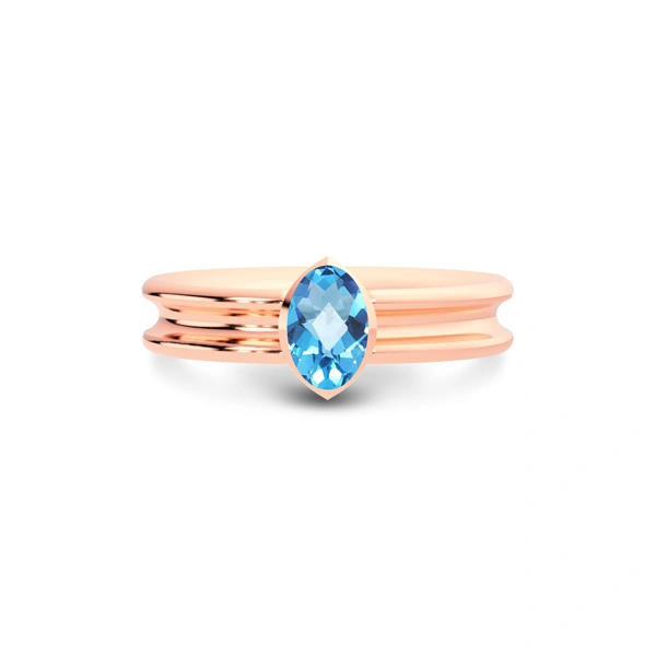 Blue Topaz Rose Gold Ring