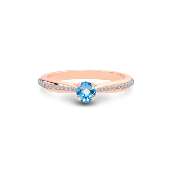 Blue Topaz Rose Gold Ring