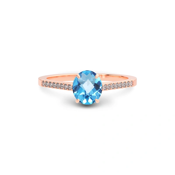 Blue Topaz Rose Gold Ring
