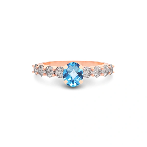 Blue Topaz Rose Gold Ring