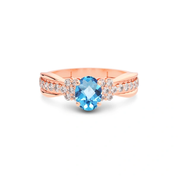 Blue Topaz Rose Gold Ring