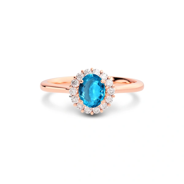 Blue Topaz Rose Gold Ring