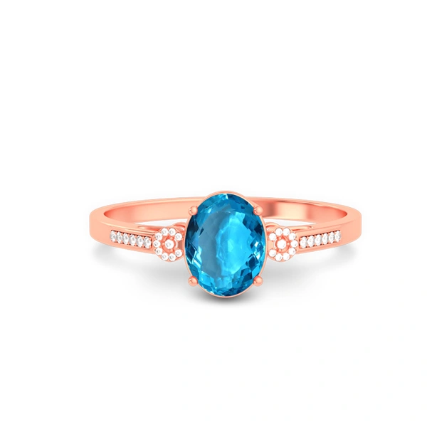 Blue Topaz Rose Gold Ring