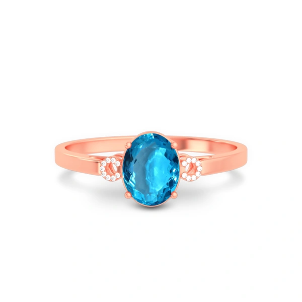 Blue Topaz Rose Gold Ring
