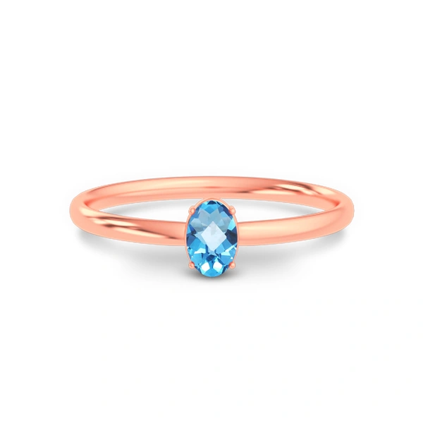 Blue Topaz Rose Gold Ring