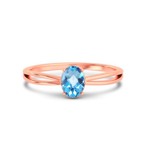 Blue Topaz Rose Gold Ring