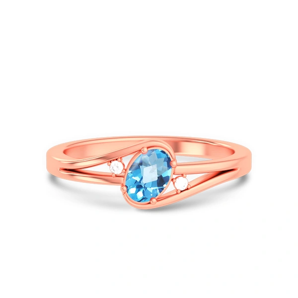 Blue Topaz Rose Gold Ring