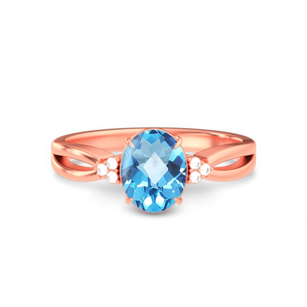 Blue Topaz Rose Gold Ring