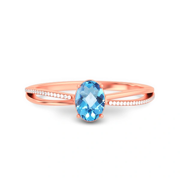 Blue Topaz Rose Gold Ring