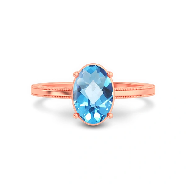 Blue Topaz Rose Gold Ring