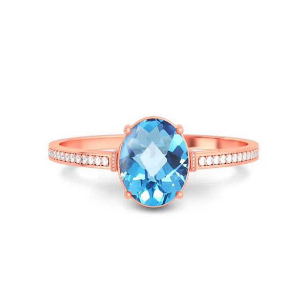 Blue Topaz Rose Gold Ring